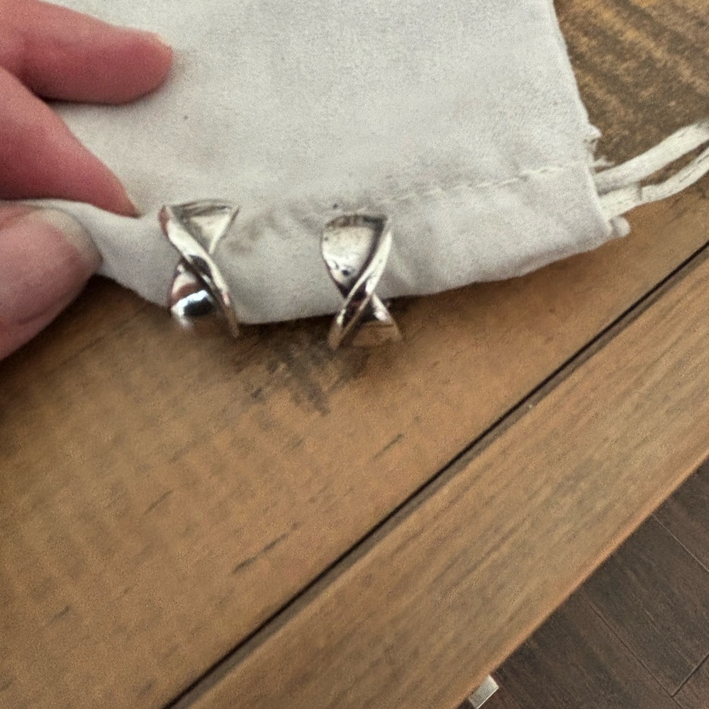 James Avery Silver Twisted Earrings